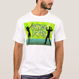 Camiseta Dance party, verde de néon/preto