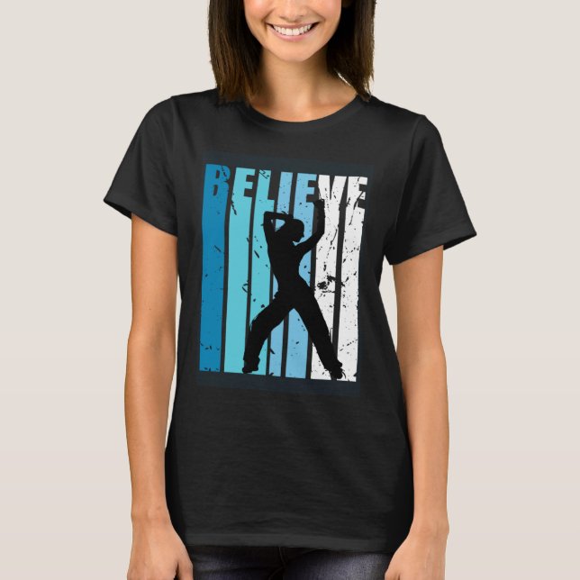 Camiseta Dance Retro Believe Turquoise Girl Dancer Fan Woma (Frente)