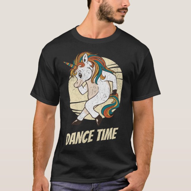 Camiseta Dance Time Unicorn Magnético Cavalo Retro (Frente)