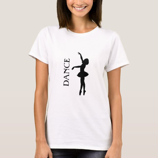 Camiseta Dance Typografia com Ballerina Silhouette (Frente)