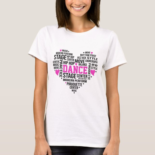 Camiseta Dance Word Art Typografia (Frente)