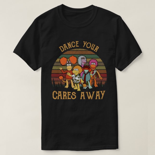 Camiseta Dance Your Cares Away Retro Puppet Show (Frente do Design)