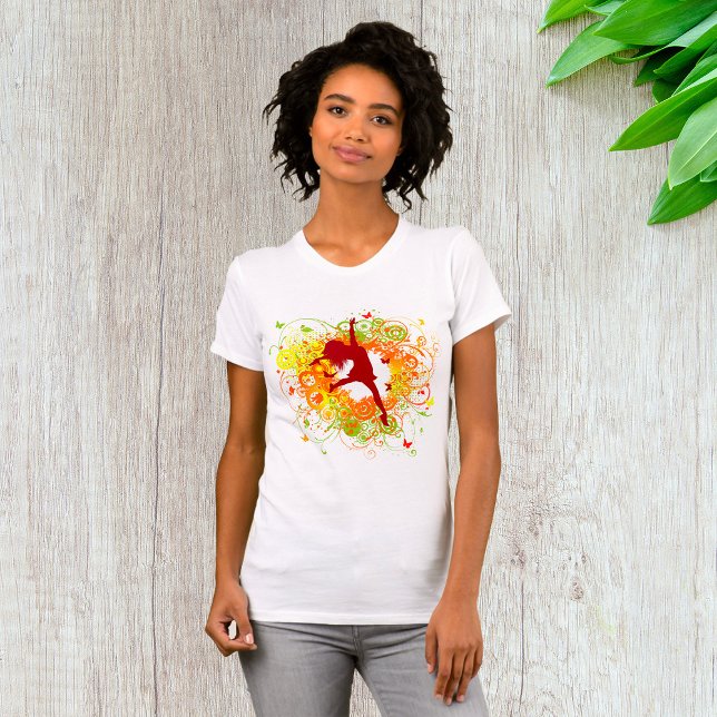 Camiseta Dancer Silhouette Womens T-Shirt (Criador carregado)