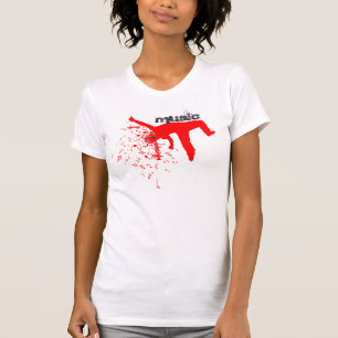 Camiseta Dancing Man, Red Silhouette Music Concept Design 2