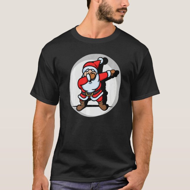 Camiseta Dancing Santa Claus Dab Dabbing Christmas Xmas (Frente)