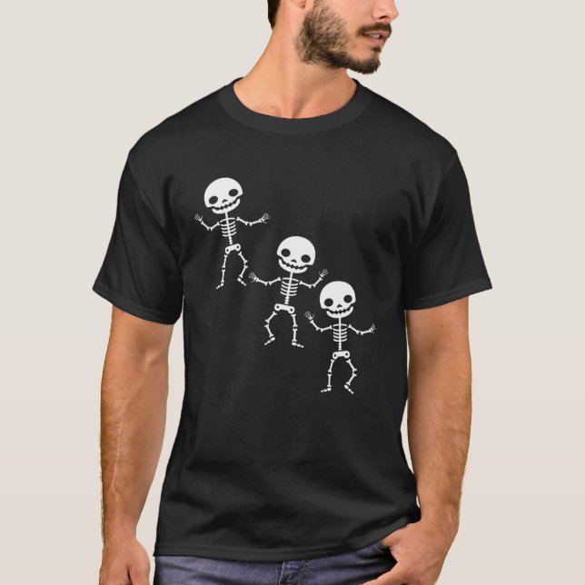 Camiseta Dancing Skeletons For Halloween Halloween graphic (Frente)