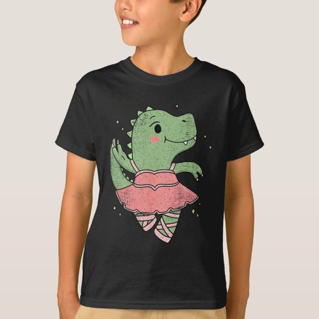 Camiseta Dancing T-rex Dinosaur Llerina For Llet Dancer Vin (Frente)
