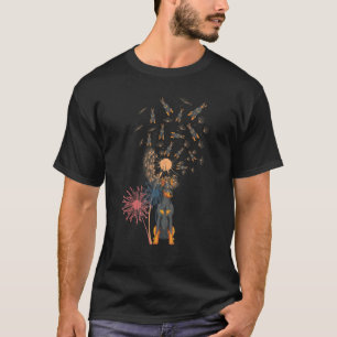 Camiseta Dandelion Doberman Proprietário do Cão Porco Anima