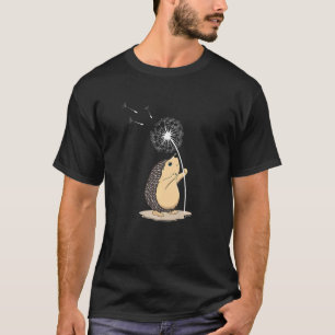 Camiseta Dandelion Flower Impressão Lucky Charm Hedgehog