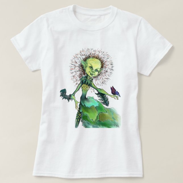 Camiseta Dandelion Girl and Butterfly T-Shirt (Frente do Design)