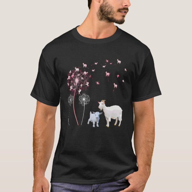 Camiseta Dandelion Goat Cute Goat Farmer Floral Dandelion S (Frente)