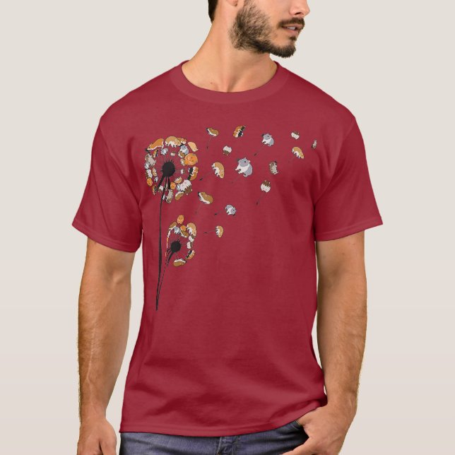 Camiseta Dandelion Hamster Flower Shirt Cute Tree Gift (Frente)