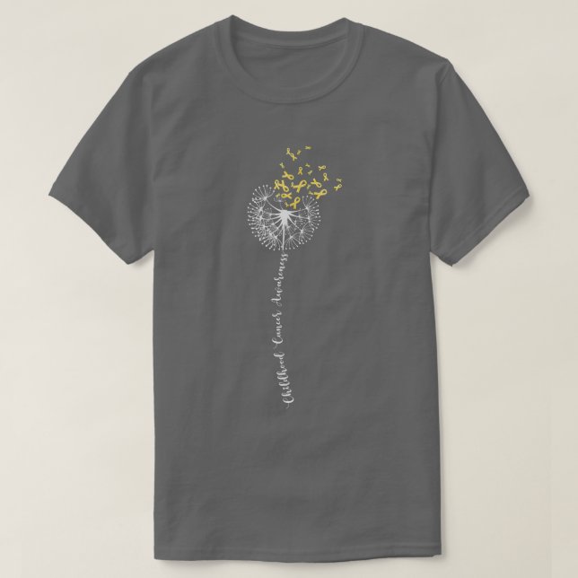 Camiseta Dandelion Infância Cancer Sensibilização Fita Mãe  (Frente do Design)