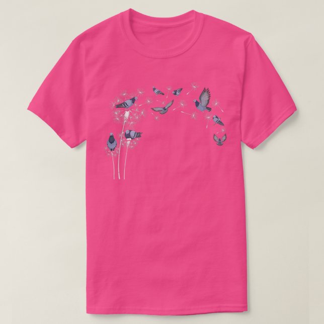 Camiseta Dandelion Pigeon Bird Whisperer Stay Coo Flying 4 (Frente do Design)