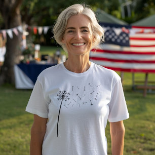 Camiseta Dandelion Seeds Boho Line Art