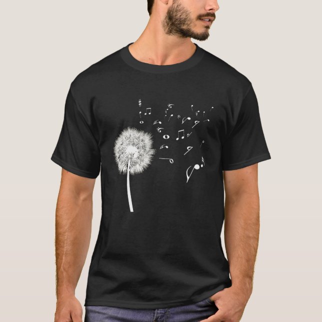 Camiseta Dandelion Shirt Music Note Shirt Music Lover Tshir (Frente)