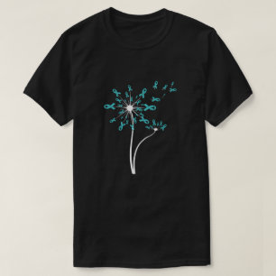 Camiseta Dandelion Teal Peritoneal de Consciência do Cânc