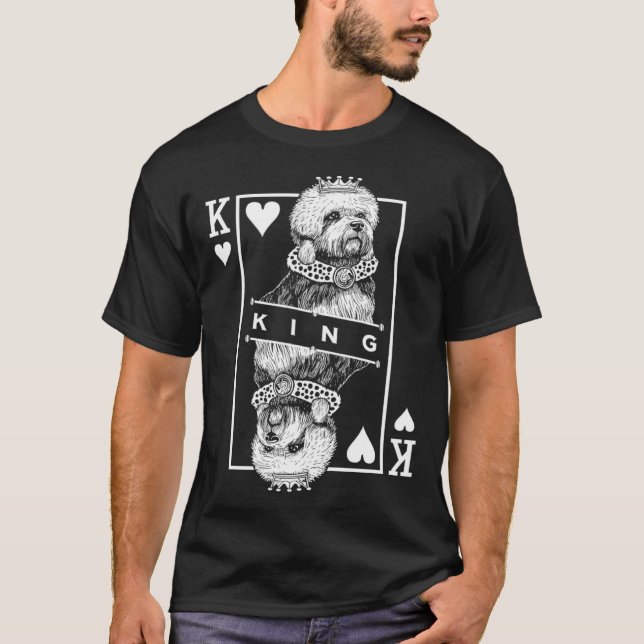Camiseta Dandie Dinmont Terrier King Of Hearts  Dog (Frente)