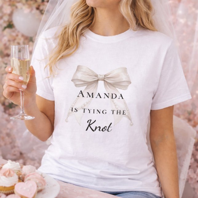 Camiseta Dando o nó arco de marfim pérolas despedida de sol (Criador carregado)