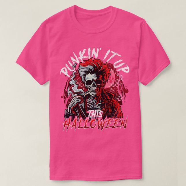 Camiseta Dando Um Punk Rock Nesta Festa De Halloween (Frente do Design)