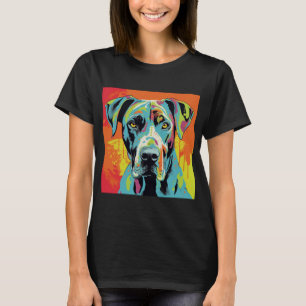 Camiseta Dane Dinamarquês Arte Pop Abstrata Colorida