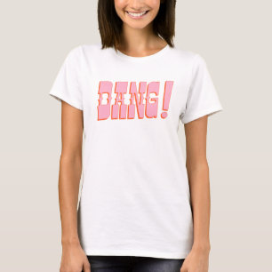 Camiseta DANG! (fonte saloon ocidental, cores do modo retrô
