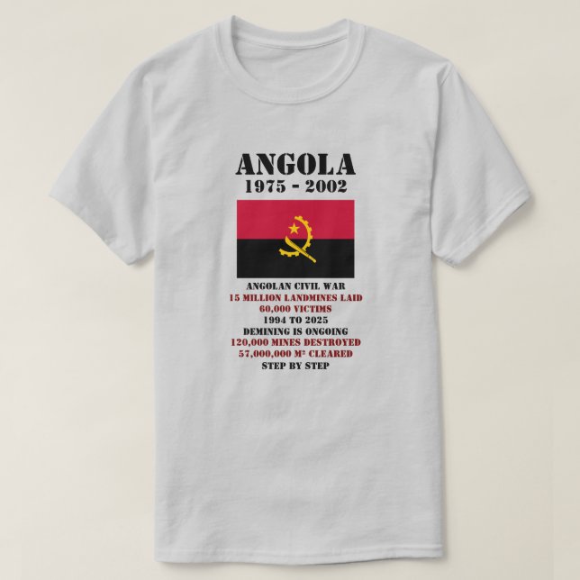 Camiseta Danger Landmines, Angola T-Shirt (Frente do Design)