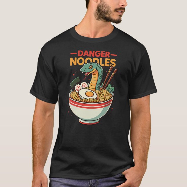 Camiseta Danger Noodles Snake Ramen Funny Reptile Lover (Frente)