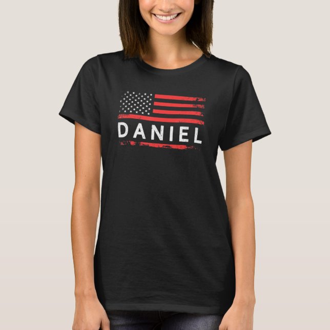Camiseta Daniel American Flag Para Daniel (Frente)