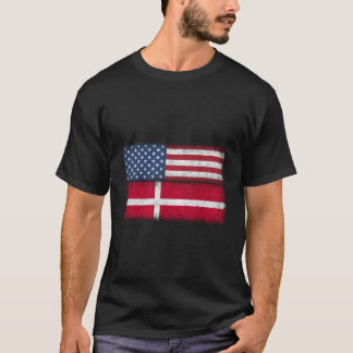 Camiseta Danish American Flag Denmark Usa Danmark