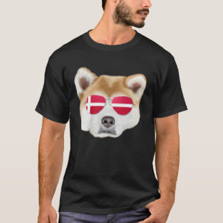 Camiseta Danish Flag Akita Dog Denmark Pocket