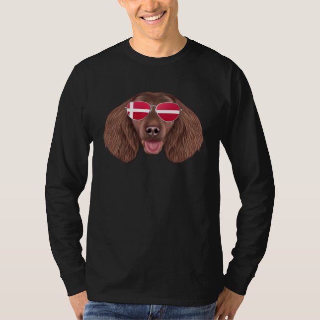 Camiseta Danish Flag American Water Spaniel Dog Denmark Poc (Frente)