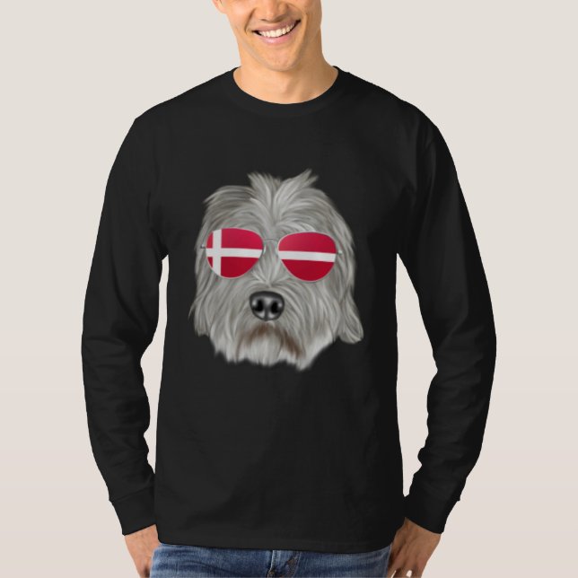 Camiseta Danish Flag Dandie Dinmont Terrier Dog Denmark Poc (Frente)