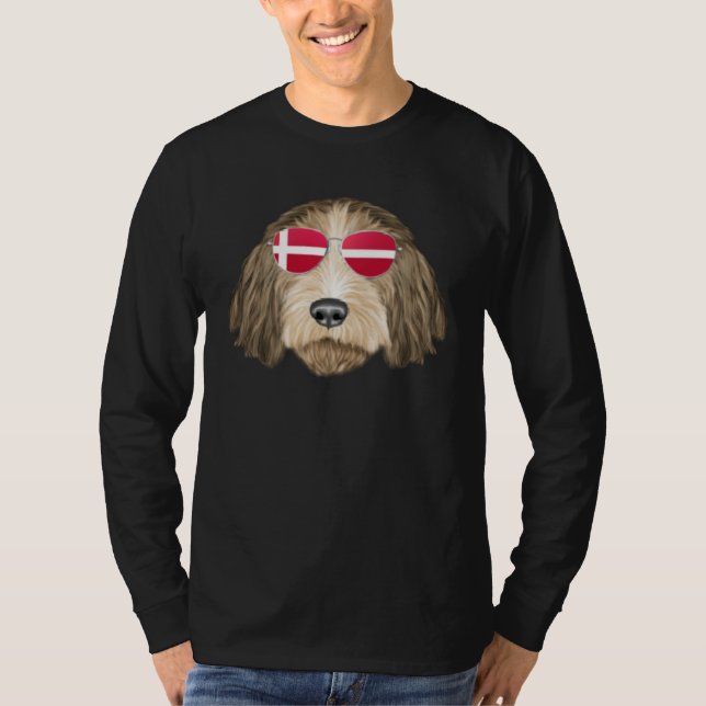 Camiseta Danish Flag Petit Basset Griffon Vendeen Dog Denma (Frente)