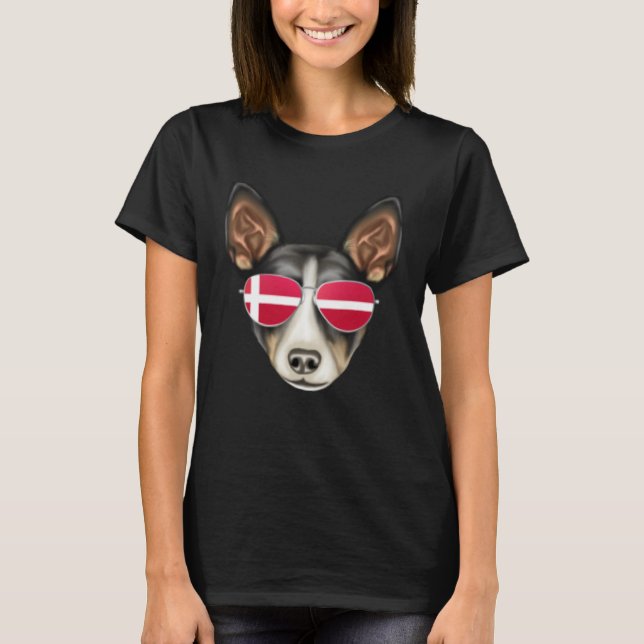 Camiseta Danish Flag Rat Terrier Dog Denmark Pocket (Frente)