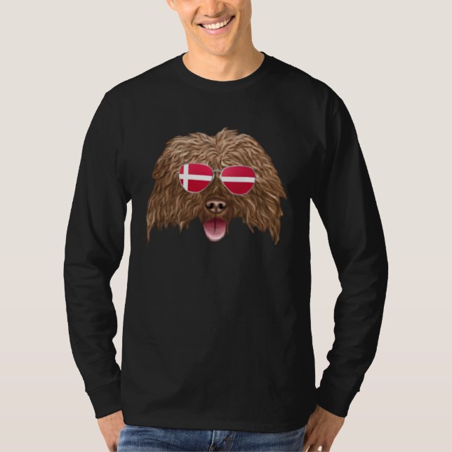 Camiseta Danish Flag Soft Coated Wheaten Terrier Dog Denmar (Frente)