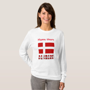 Camiseta Dannebrog o Danmark Personalização Vermelha 