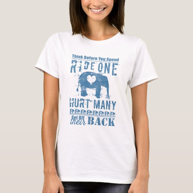 Camiseta Dano do elefante do passeio um muitos (Frente)