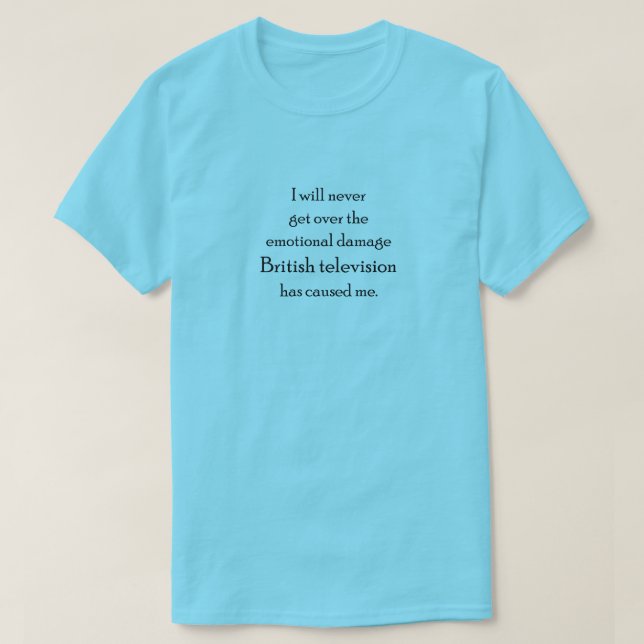 Camiseta Dano Emocional da TV Britânica (Frente do Design)