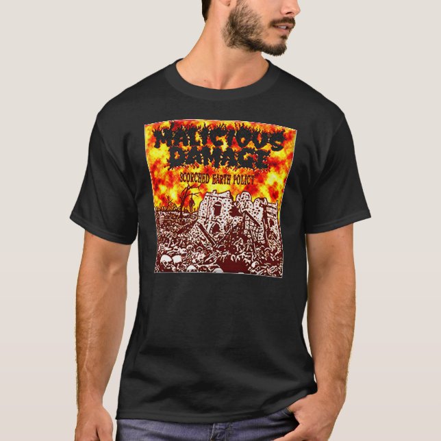 CAMISETA DANO MALICIOSO "POLÍTICA CHAMUSCADA DA TERRA " (Frente)