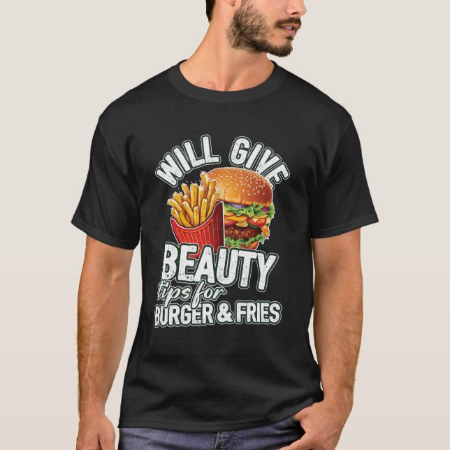 Camiseta Dão Dicas De Beleza Para Cons De Beleza De Fries B (Frente)