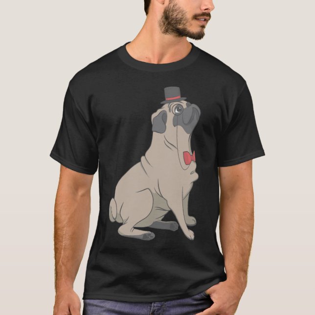 Camiseta Dapper Pug Clássico 339 (Frente)