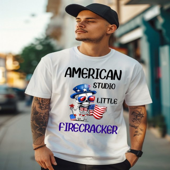 Camiseta Dapper Skeleton Salutes America (Criador carregado)