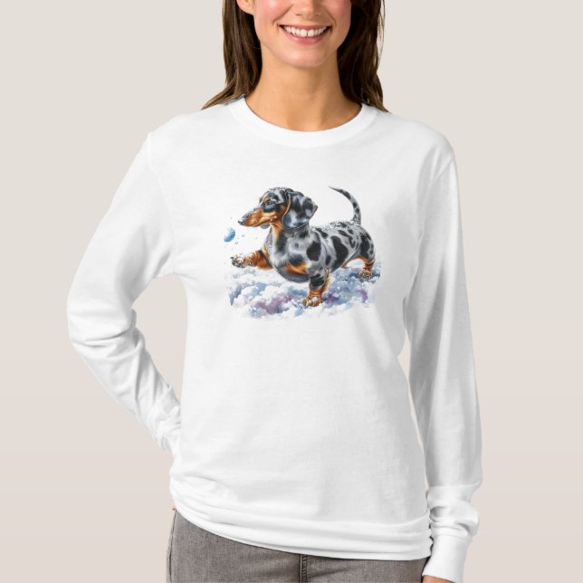 Camiseta Dapple Dachshund Womens (Frente)