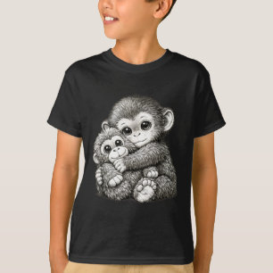 Camiseta Dar um soco num macaco com meme de abraço de ursin