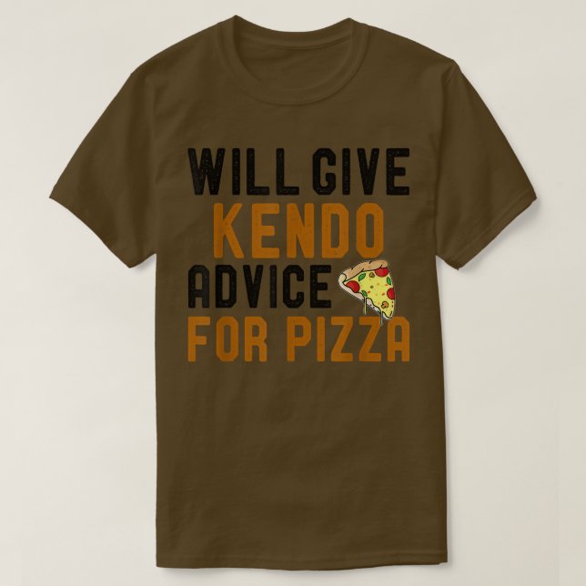 Camiseta Dará Conselhos A Kendo Para Pizza Arte Marcial Eng (Frente do Design)