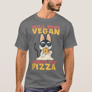 Camiseta Dará Conselhos De Vegan Para Pizza, Gato Legal, Ga
