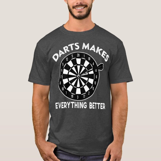 Camiseta Dardos Bebendo Engraçado Hobbies Cita Dart Player (Frente)