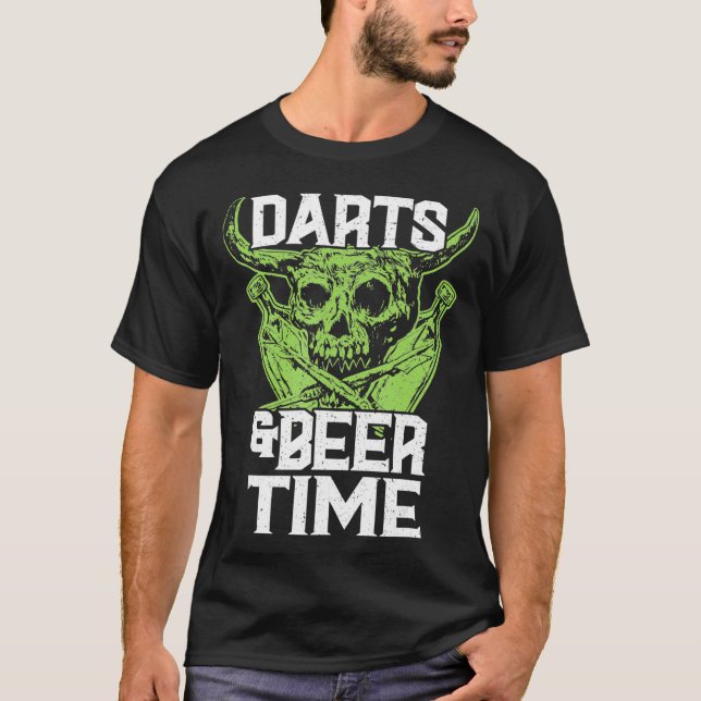 Camiseta Dardos E Beer Time Pover Dartboard Legal Engraçado (Frente)