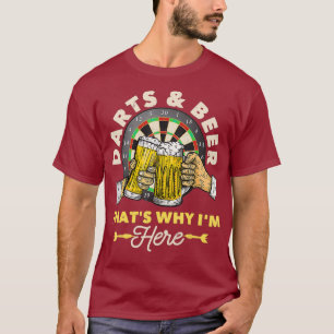Camiseta Dardos e Cerveja É Por Isso Que Estou Aqui Bebida